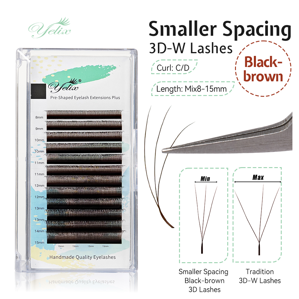 Eyelash Extension For Asian Eyes - Yelix 3D W Shape Eyelashes 0.07