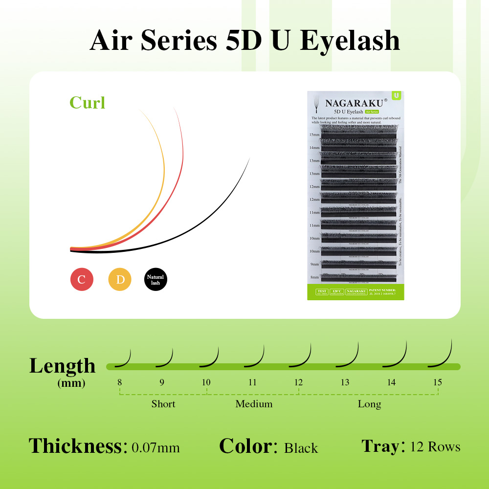 NAGARAKU U Shape 3D/4D/5D Soft - đánh giá và giá Eyelash Extension Human Hair