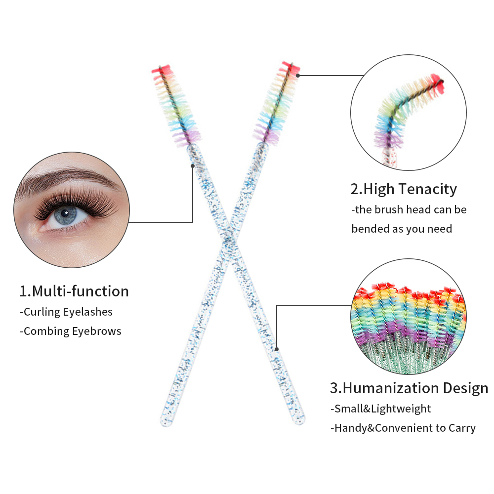 50PCS Rainbow Crystal Eyelash  - đánh giá và giá Eyelash Extension London